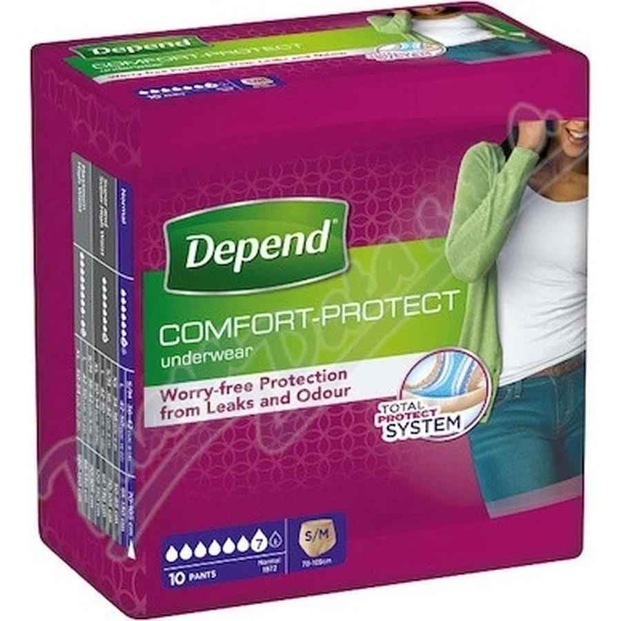 DEPEND NORMAL S/M pentru femei 1×10 buc, chiloți stretch