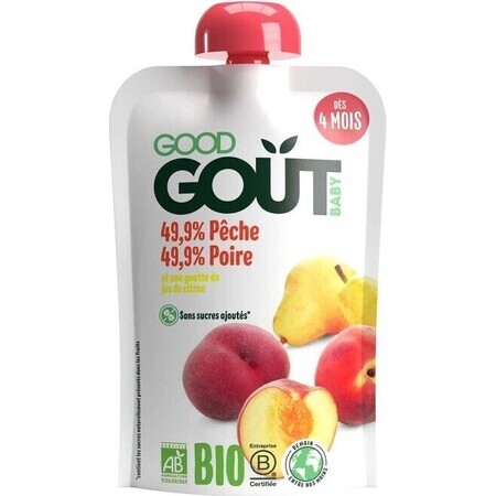 Good Gout Organic Peach with pear 1×120 g, pocket peach with pear