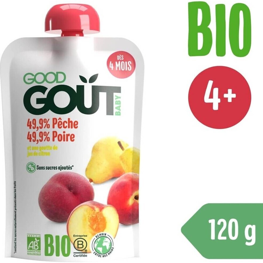 Good Gout Organic Peach with pear 1×120 g, pocket peach with pear