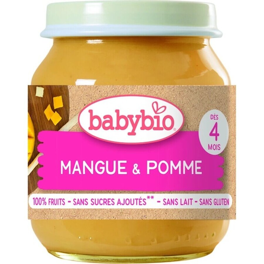 BABYBIO biologische mango en appel 1×130 g, biologisch fruithapje