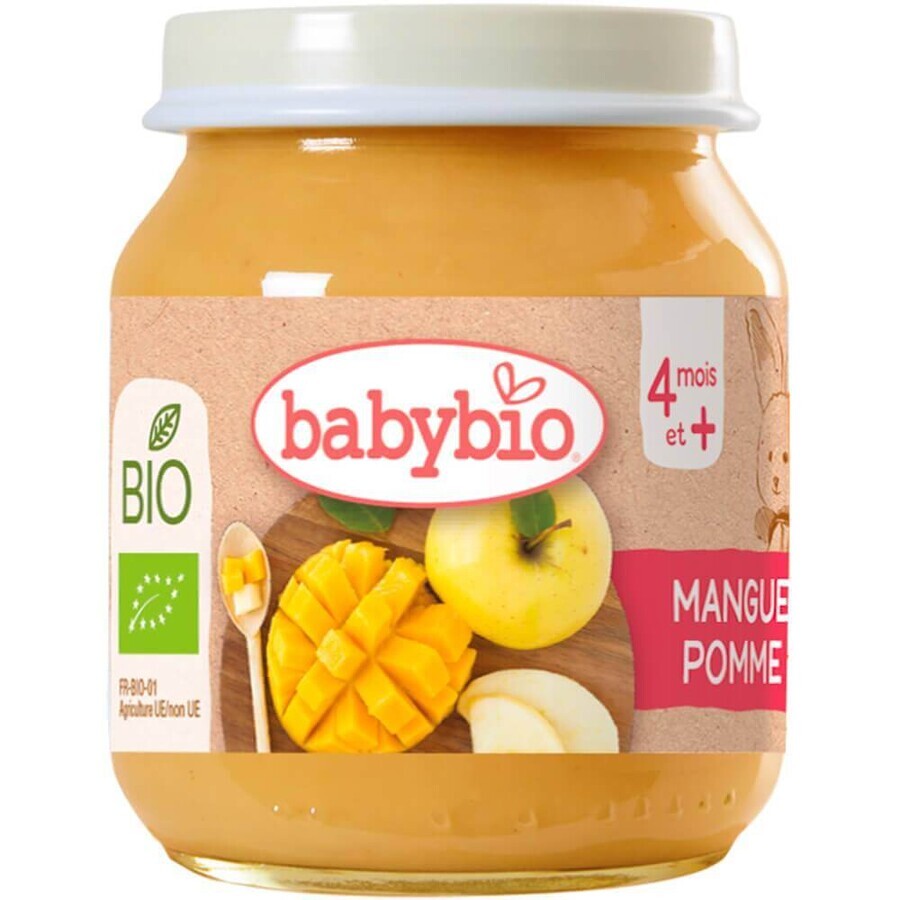 BABYBIO biologische mango en appel 1×130 g, biologisch fruithapje