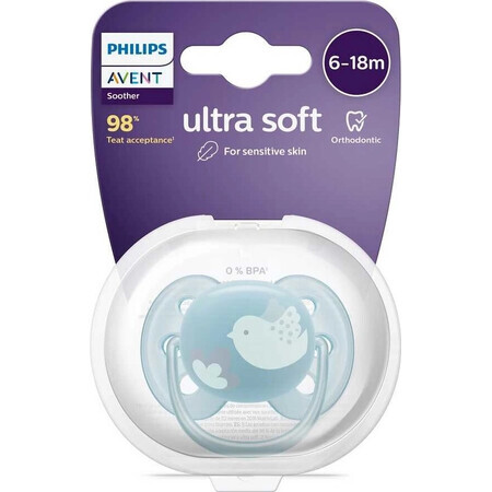 Philips AVENT AVENT Schnuller Ultrasoft Schnuller Premium 6-18m blau 1 Stück 1×1 Stück, Schnuller