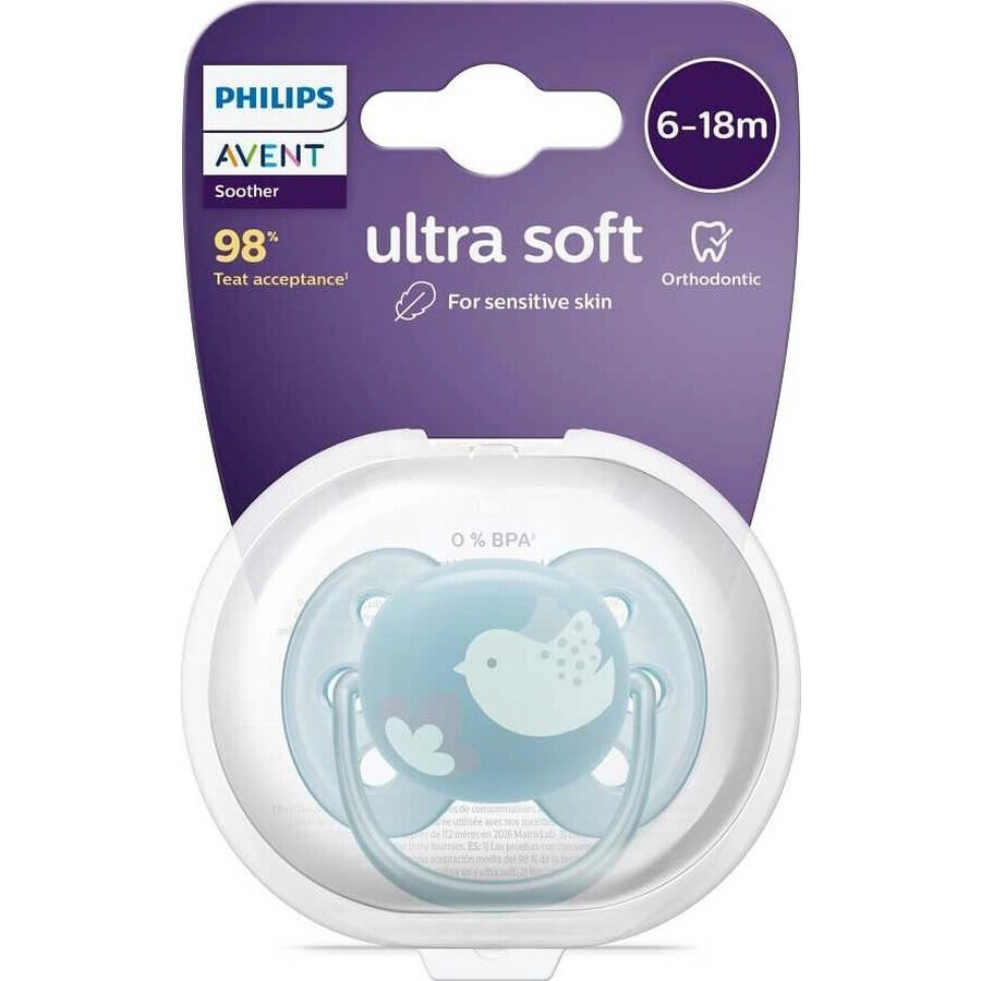 Philips AVENT AVENT Schnuller Ultrasoft Schnuller Premium 6-18m blau 1 Stück 1×1 Stück, Schnuller