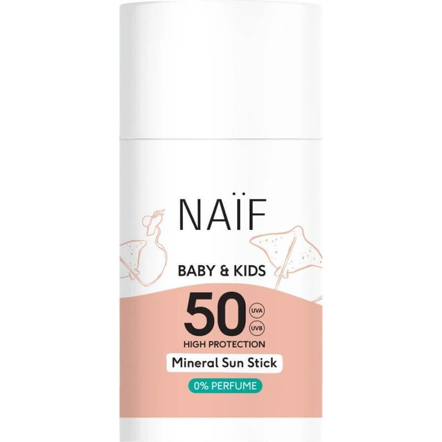 NAÏF Zonnebrandcrème SPF 50 voor kinderen en baby's. 1×36 g , zonnebrandstick