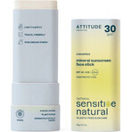 ATTITUDE Stick protector 100% mineral pentru față și buze ATTITUDE SPF 30 pentru piele sensibilă și atopică 1×20 g, stick pentru față și buze