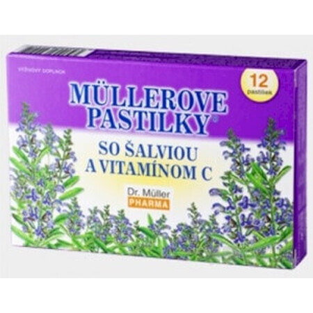 MÜLLER LOZENGES WITH SAGE AND VIT. C 1×12 pcs, for colds