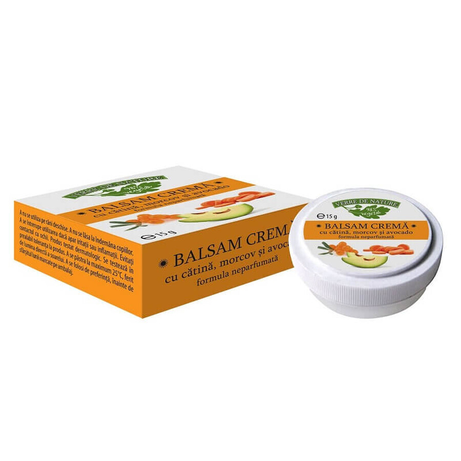 Balsam crema cu morcov, catina si avocado, 15 gr, Verre de Nature