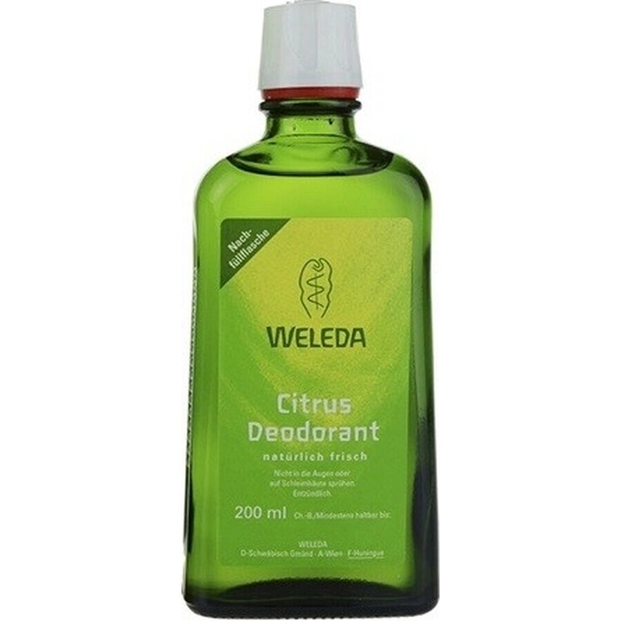 WELEDA Deodorant Citrus 1×200 ml, Deodorant, Nachfüllpackung - ohne Spray