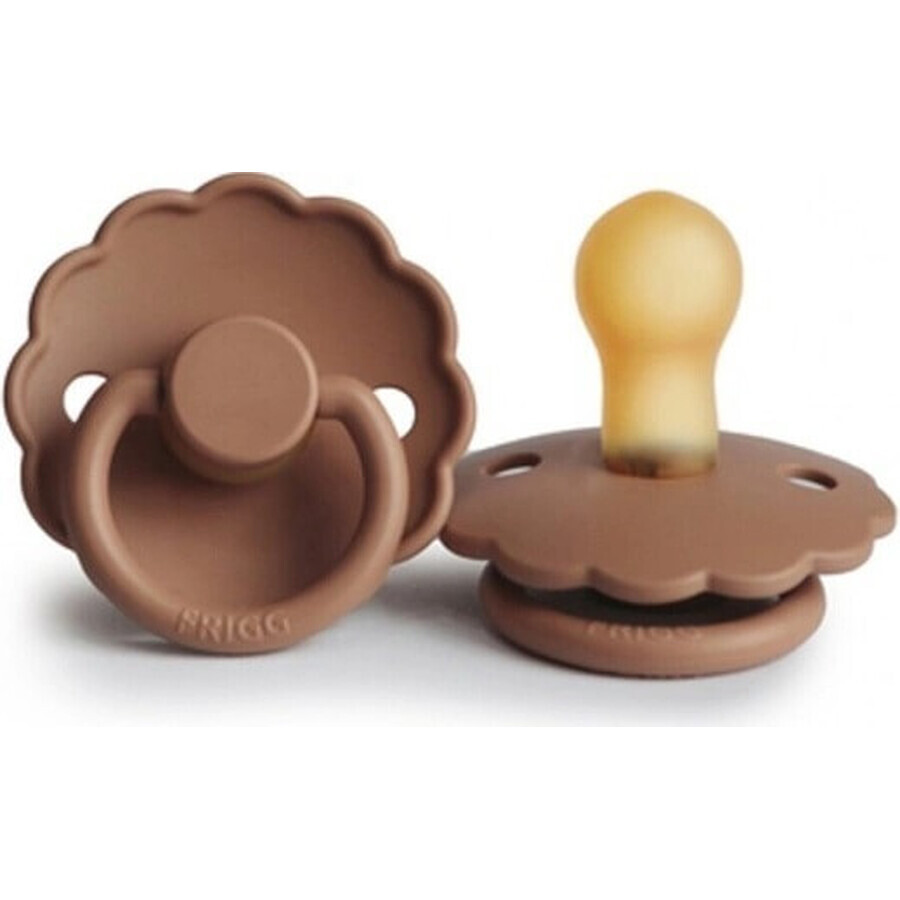 FRIGG Daisy suzetă de cauciuc Peach Bronze, 0-6m 1×1 buc, suzetă