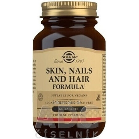 Solgar Skin, Nails & Hair Formula pentru piele, păr și unghii 120 comprimate 1×120 tbl, supliment nutritiv