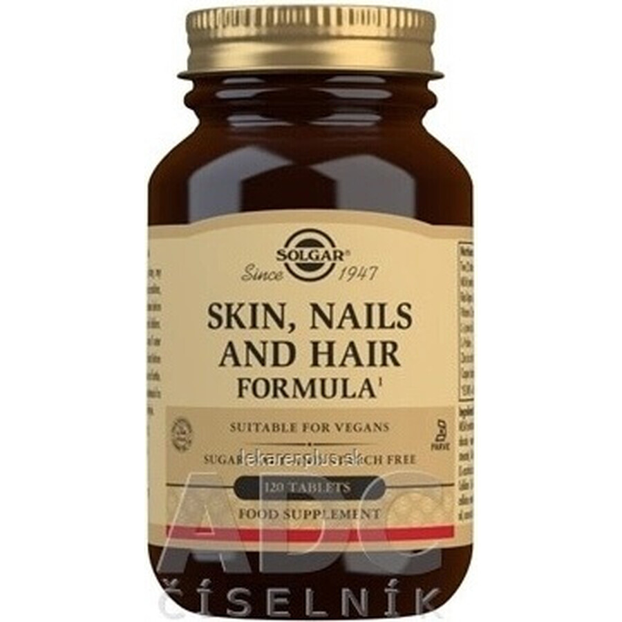 Solgar Skin, Nails & Hair Formula pentru piele, păr și unghii 120 comprimate 1×120 tbl, supliment nutritiv