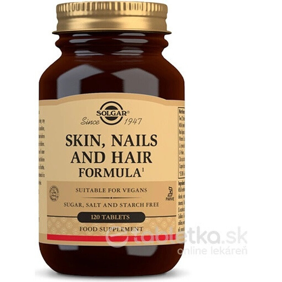 Solgar Skin, Nails & Hair Formula pentru piele, păr și unghii 120 comprimate 1×120 tbl, supliment nutritiv