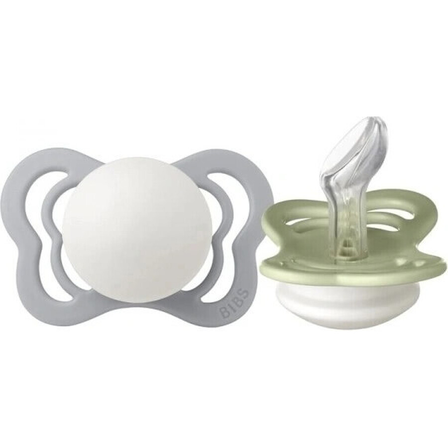 BIBS Couture silicone orthodontic pacifiers 2pcs 1×1 pcs - size 1, sage night/cloud night