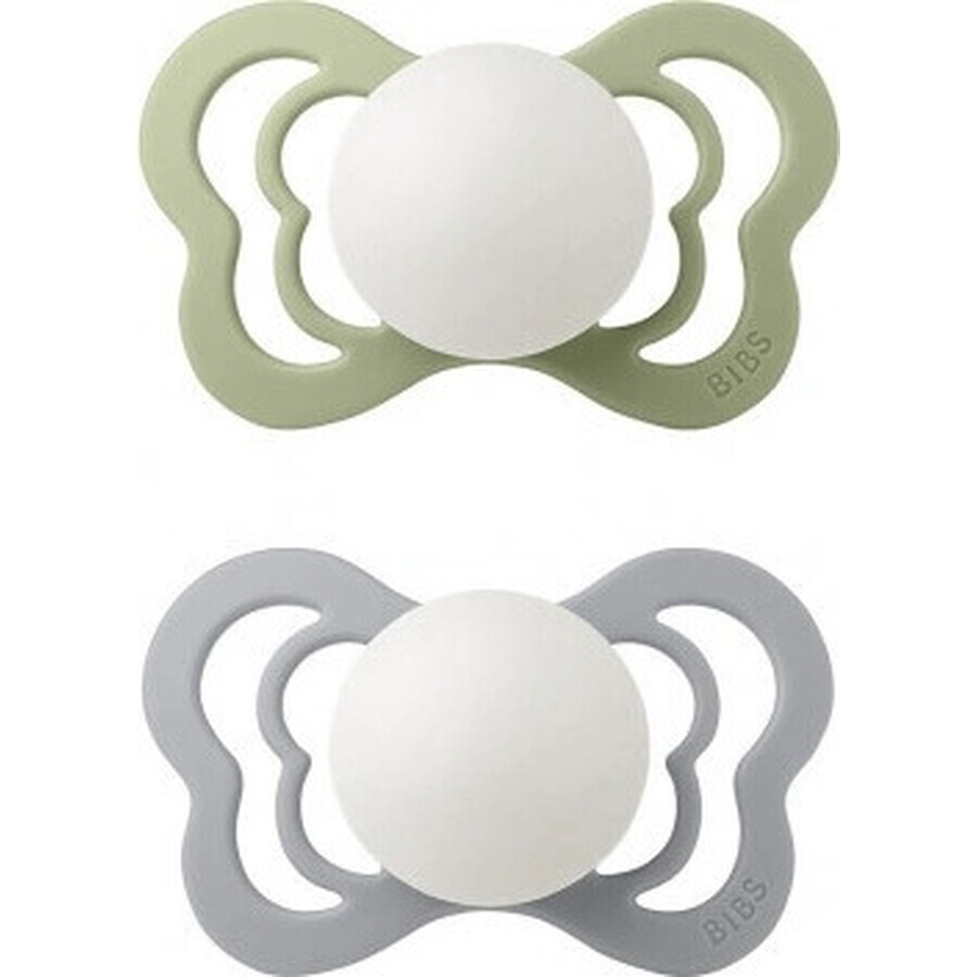 BIBS Couture silicone orthodontic pacifiers 2pcs 1×1 pcs - size 1, sage night/cloud night