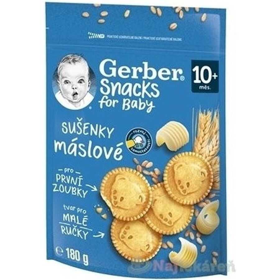 Gerber Snacks para Bebé Galletas de Mantequilla 1x180 g, galletas (a partir de 10 meses)