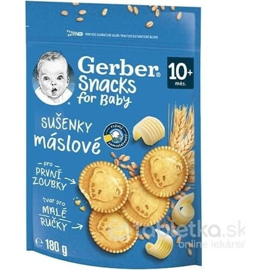 Gerber Snacks para Bebé Galletas de Mantequilla 1x180 g, galletas (a partir de 10 meses)