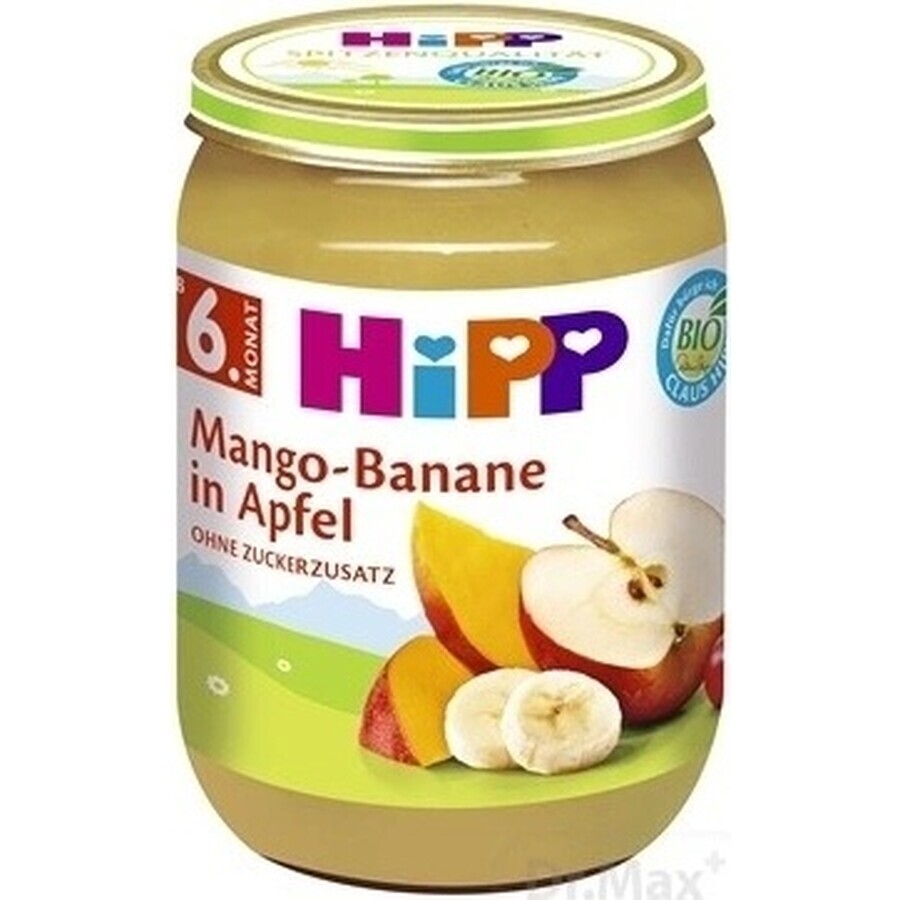 HiPP Mele biologiche con mango e banane 1×190 g, snack di frutta per bambini