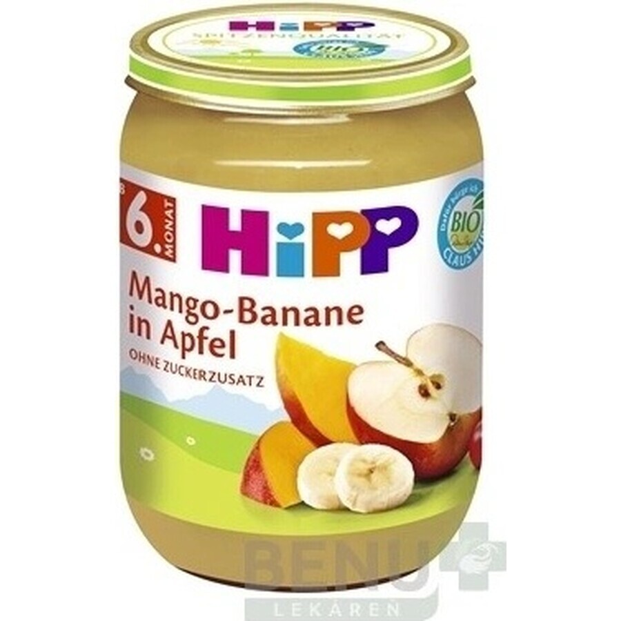 HiPP Mele biologiche con mango e banane 1×190 g, snack di frutta per bambini