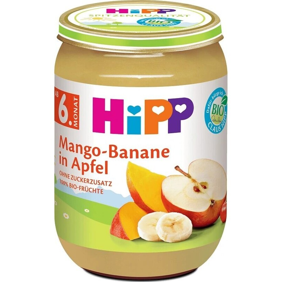 HiPP Mele biologiche con mango e banane 1×190 g, snack di frutta per bambini