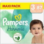 PAMPERS HARMONIE BABY LUIEREN V.3 6-10KG 87KS 1×87 stuks, luiers maat 3