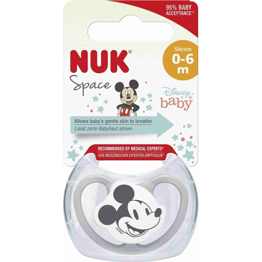 Schnuller NUK Space DISNEY Mickey 0-6m. Box 1×1Stück, Schnuller, 0-6m