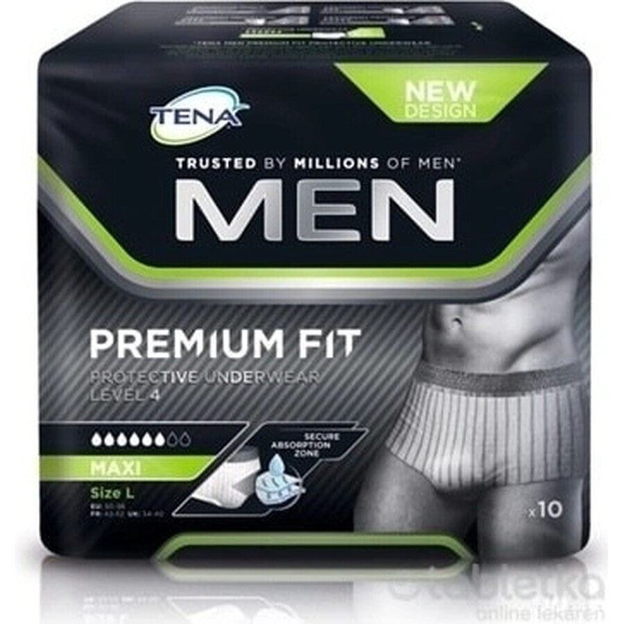 Men Protective Underwear, Level 4 L, 10 pezzi, Tena