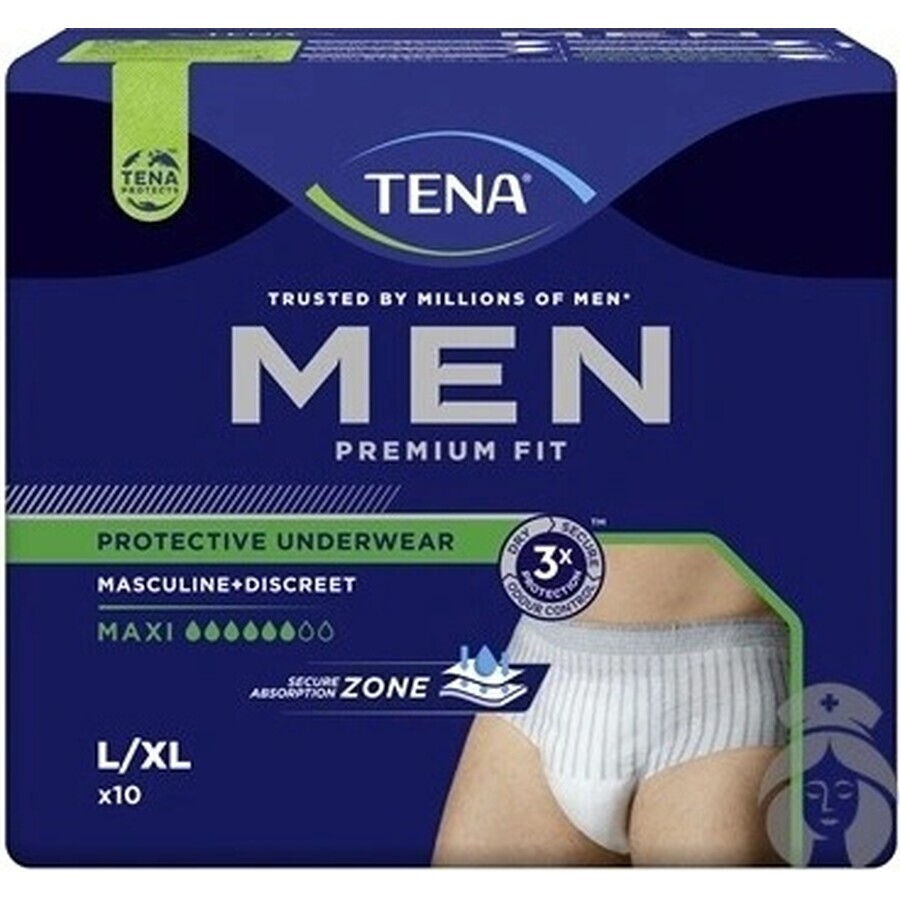 Men Protective Underwear, Level 4 L, 10 pezzi, Tena