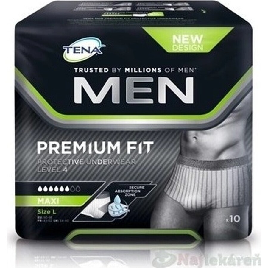 Men Protective Underwear, Level 4 L, 10 pezzi, Tena