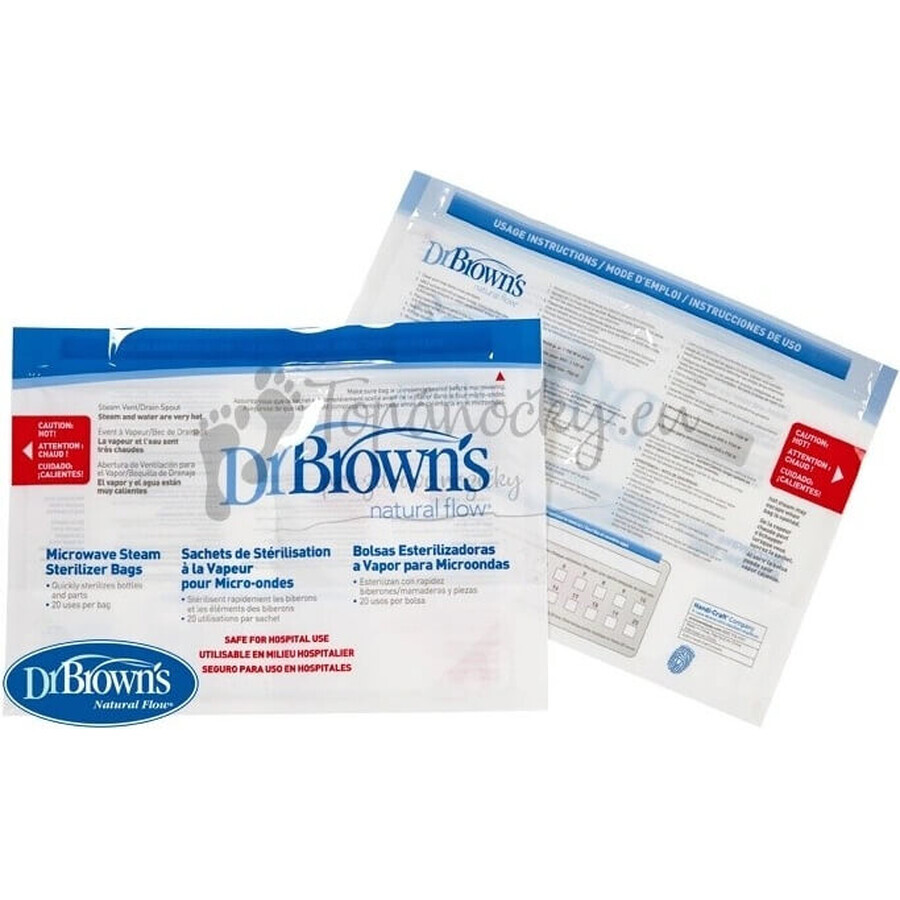 DR.BROWNS - Pungi de sterilizare cu microunde 1×5 buc, pungi de sterilizare