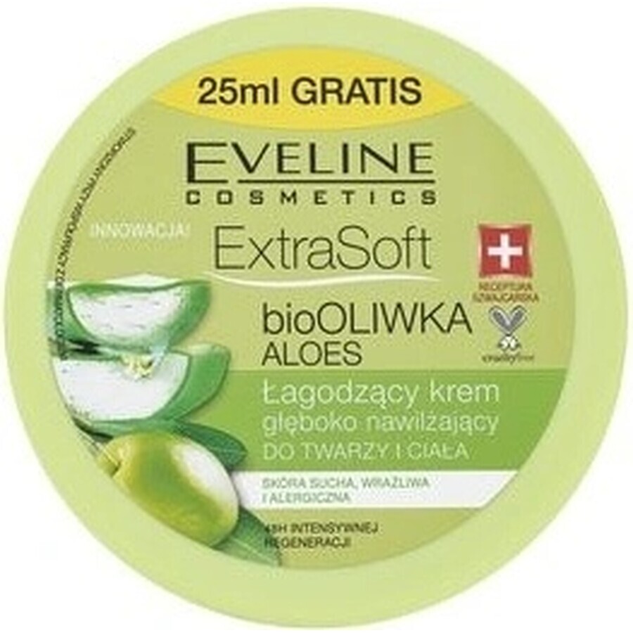 Eveline SOFT bioOLIVE ALOE VERA ALOE VERA FACE&BODY CREAM 1×175 ml, crème