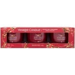 Yankee Candle 3x Sparkling Cinnamon 3x37 g vela votiva de vidrio, vela perfumada