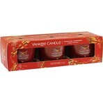 Yankee Candle 3x Sparkling Cinnamon 3x37 g vela votiva de vidrio, vela perfumada