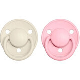 BIBS De Lux Elfenbein / rosa Silikon Schnuller Baby 1×2 Stück, Einheitsgröße