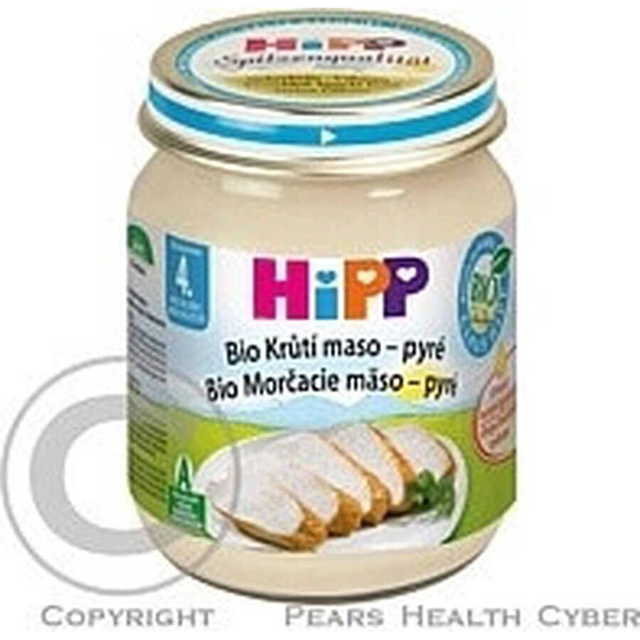 HiPP Purè di tacchino biologico 1×125 g, antipasto di carne per bambini