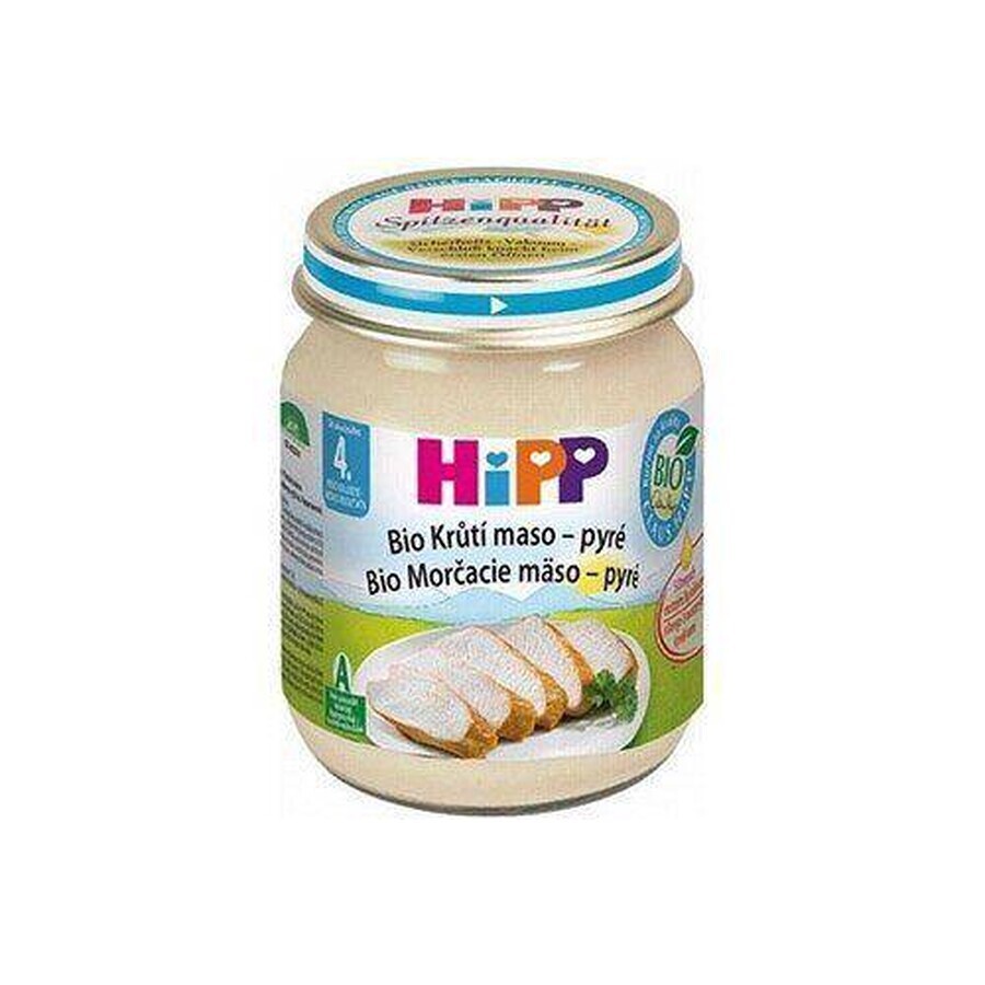 HiPP Purè di tacchino biologico 1×125 g, antipasto di carne per bambini