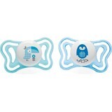 Chicco Beruhigungssauger Beruhigungssauger Physio Light Silikon Schnuller 6-16m+, Blau 2pcs 1×2 Stück, Beruhigungssauger (6-16m.+)