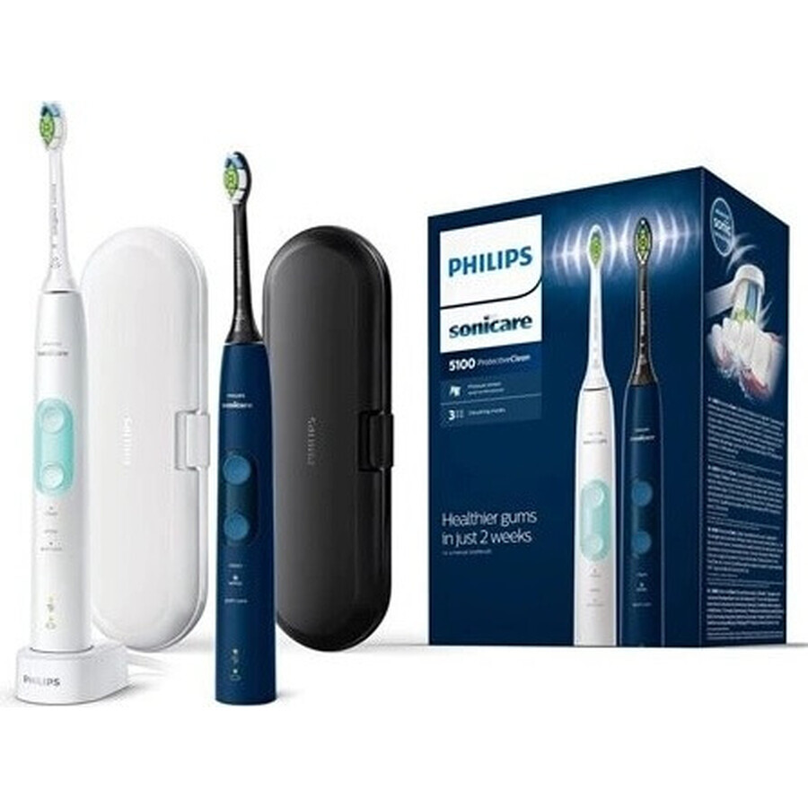 Philips Sonicare 5100 HX6851/34 1+1 1×1 Set, Schallzahnbürste 2 Stück