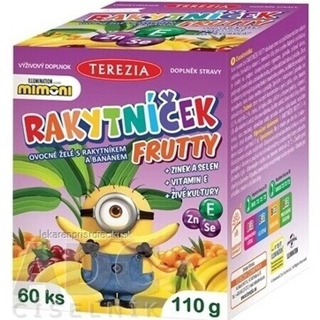 TEREZIA RAKYTNÍČEK FRUTTY gelatina di frutta con olivello spinoso e banane, MIMONI 1×60 pz, integratore alimentare