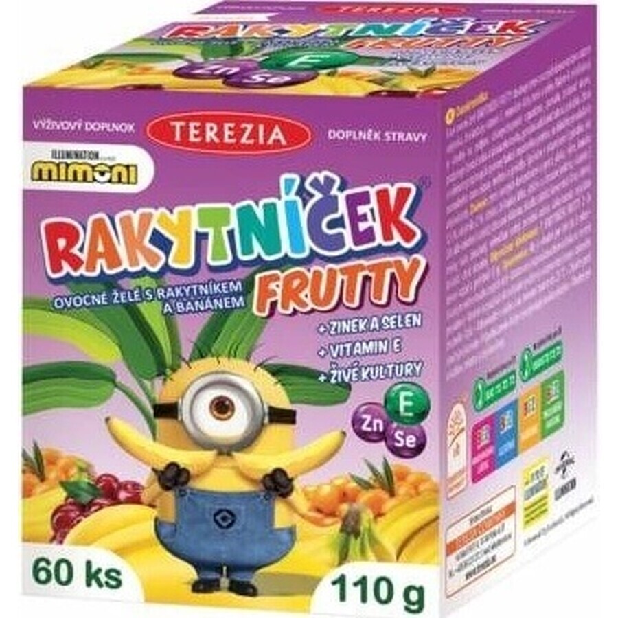 TEREZIA RAKYTNÍČEK FRUTTY gelatina di frutta con olivello spinoso e banane, MIMONI 1×60 pz, integratore alimentare