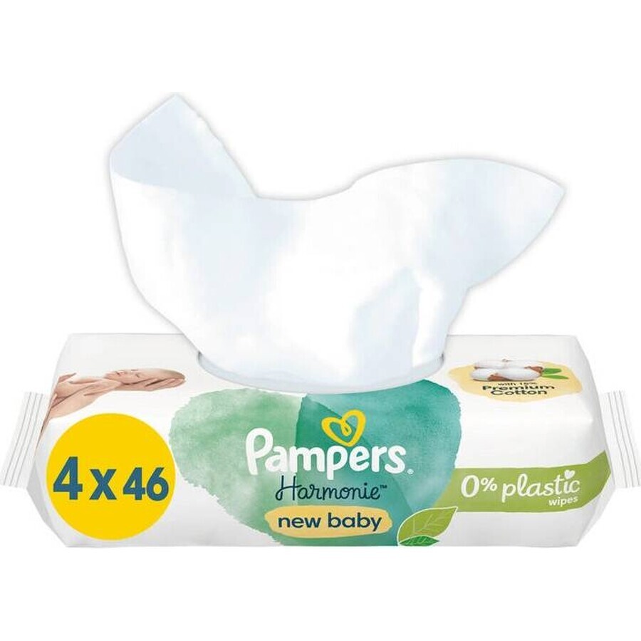 Pampers Salviette 184pz (4x46) Harmonie New baby 4×46 pz, salviette umidificate