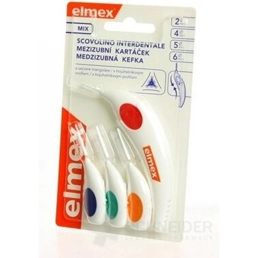 Elmex interdental toothbrush 2, 4, 5, 6mm mix 1×4 pcs