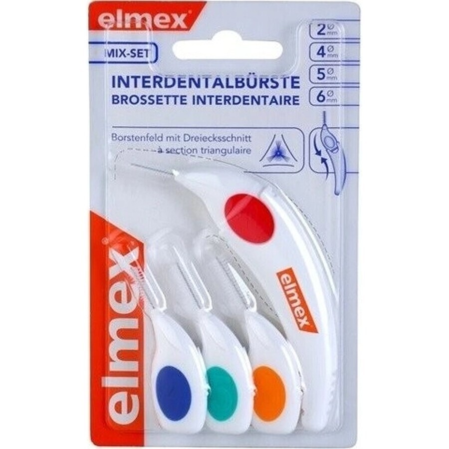 Elmex interdental toothbrush 2, 4, 5, 6mm mix 1×4 pcs