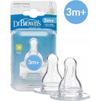 Dr.BROWN'S OPTIONS+ LEVEL 2 1×2, schmal, Silikon-Sauger 3m+