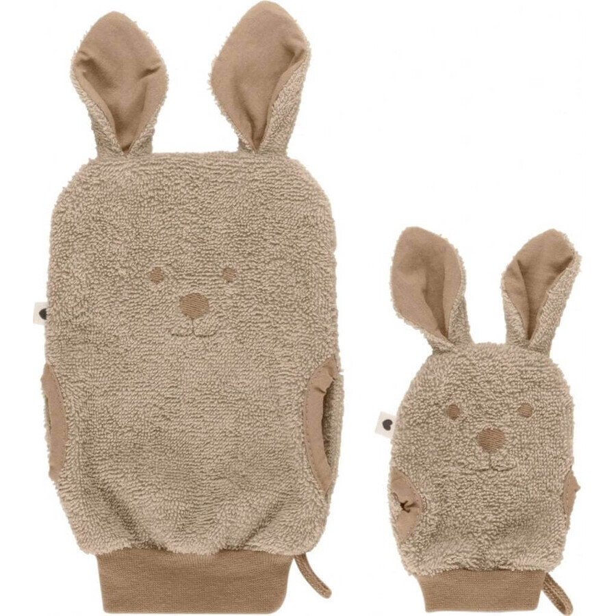 BIBS Kangaroo Bath Gloves Organic Cotton, Vanilla 1×1 pair, bath gloves