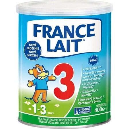 France Lait 3 Fórmula láctea para niños de 1 a 3 años 1×400 g, fórmula láctea (1-3 años)