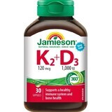 JAMIESON VITAMINS K2 120 µg + D3 1000 IU 1×30 cps, voedingssupplement