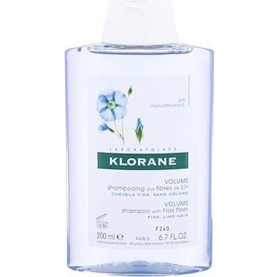 KLORANE Bio-Flachs-Shampoo 1×200ml, Shampoo für feines Haar ohne Volumen