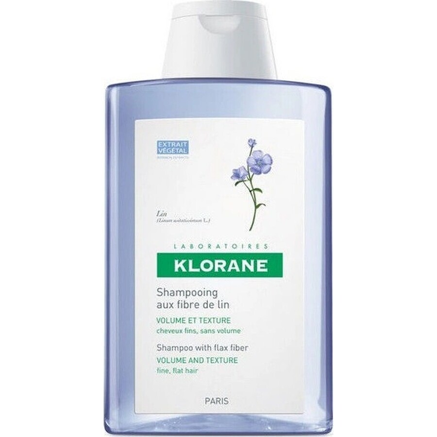 KLORANE Bio-Flachs-Shampoo 1×200ml, Shampoo für feines Haar ohne Volumen