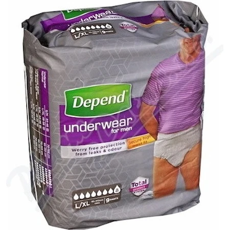 DEPEND SUPER L/XL für Männer 1x9 Stück, elastische Slips, Hüftumfang 95-150 cm