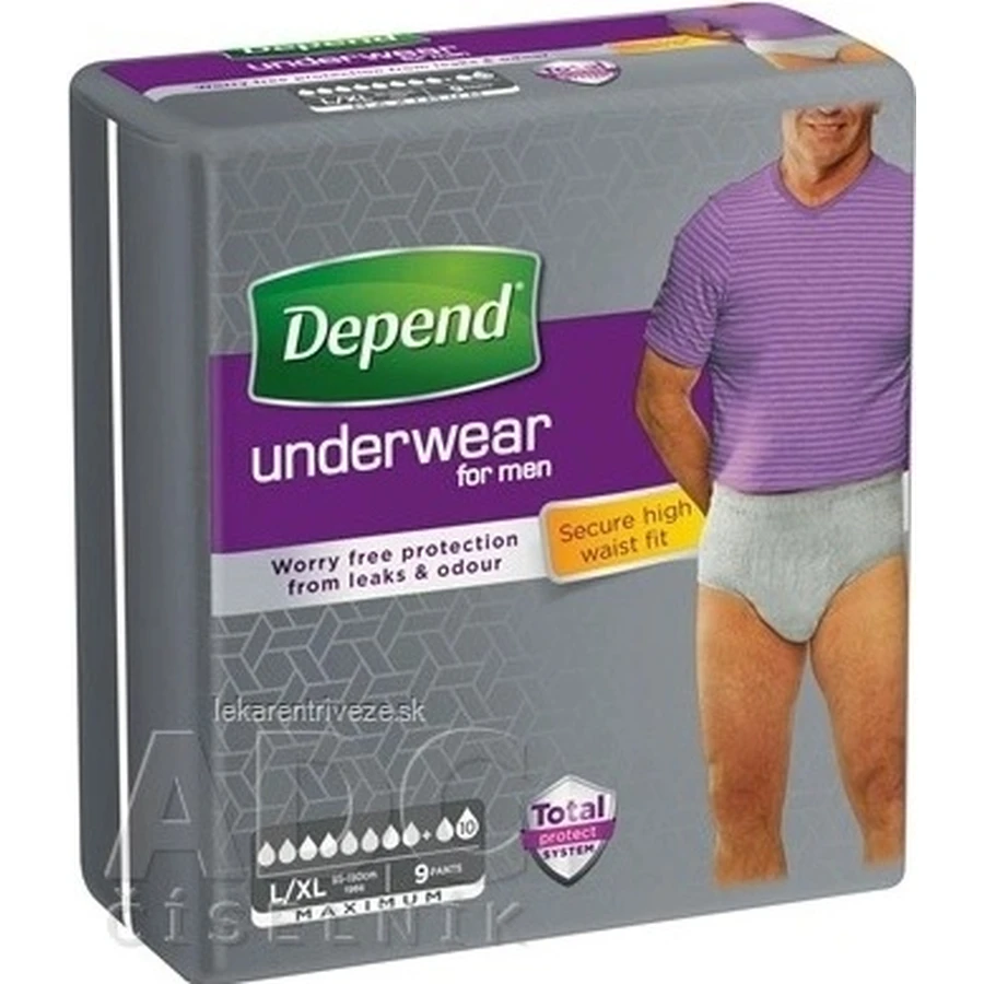 DEPEND SUPER L/XL für Männer 1x9 Stück, elastische Slips, Hüftumfang 95-150 cm